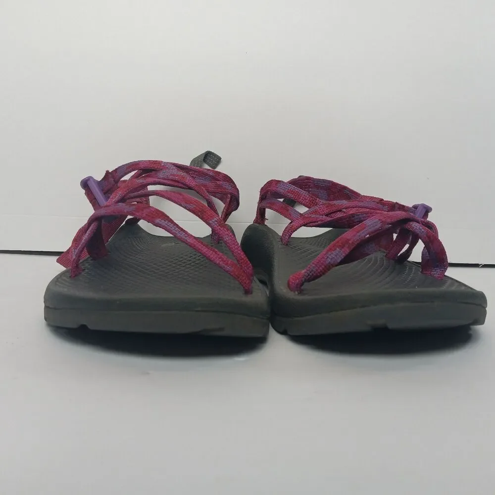 Chaco ZX/1 Eco Tread Kids Sandals  Pink Purple Gray Strap Buckle Non-Mark Size 6